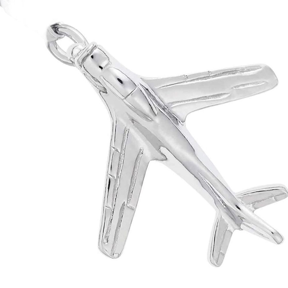 2/$18 Airplane Silver  Dangle Charm - Picture 5 of 5